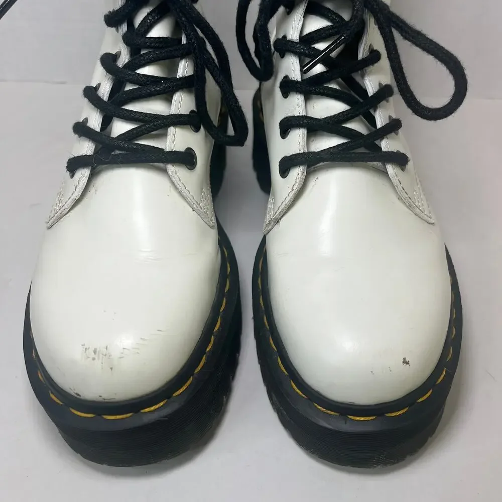 Dr. Marten's Jadon Platform Leather Boots White Men's 5 Women's 6
